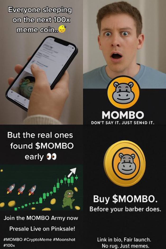 MOMBO meme graphic suggesting 100x potential